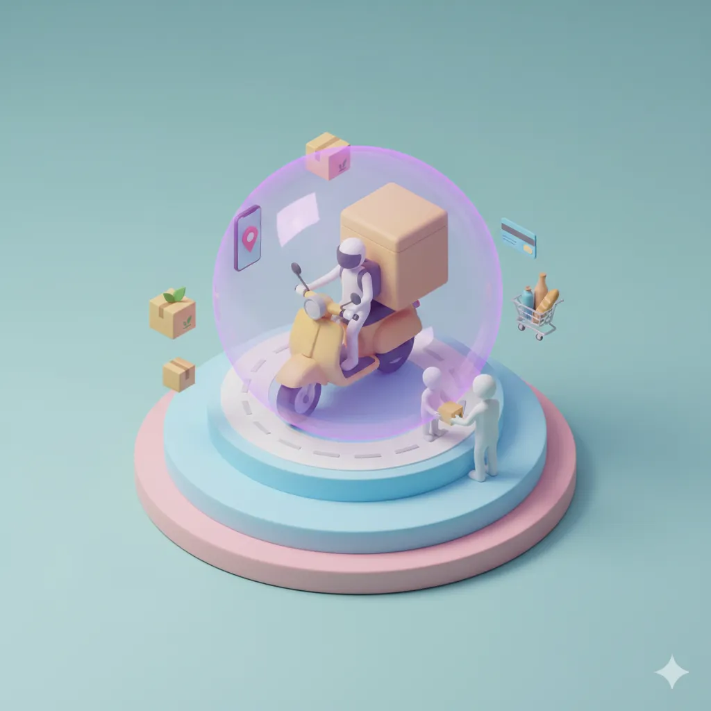 Distribución, reparto y recogida de productos alimenticios a domicilio